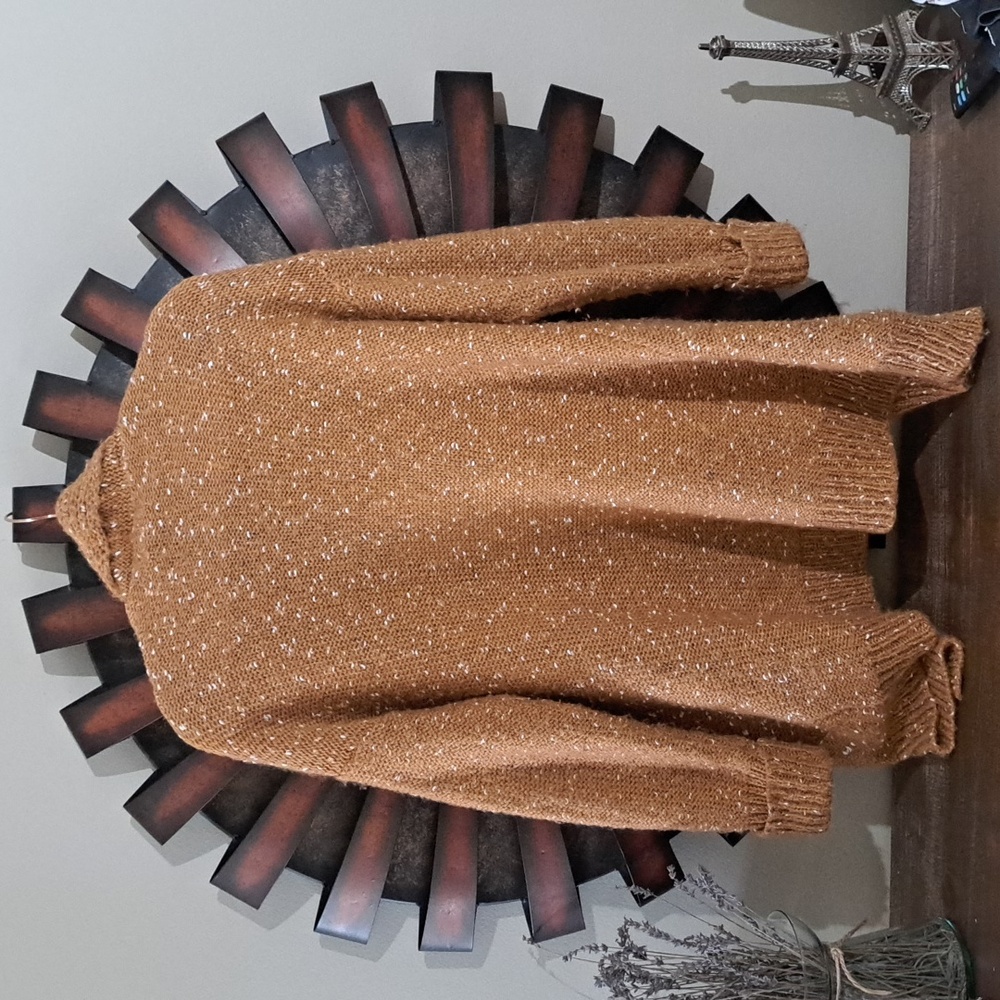 Euc Women's Golden Brown Confetti Knit Sweater - Picture 6 of 8